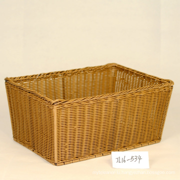 Rectangular Plastic Rattan Storage Basket